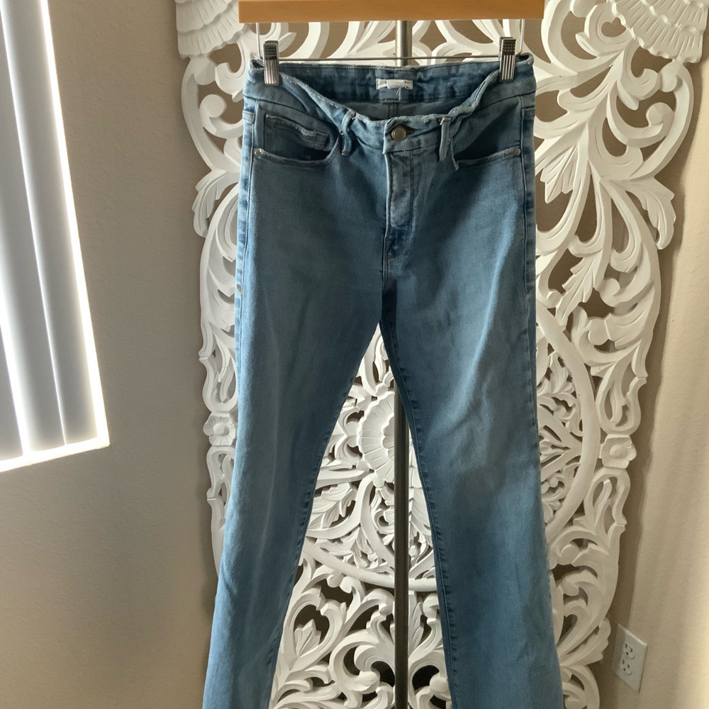 Good American Blue Skinny Jeans with Subtle Whiskering size 30